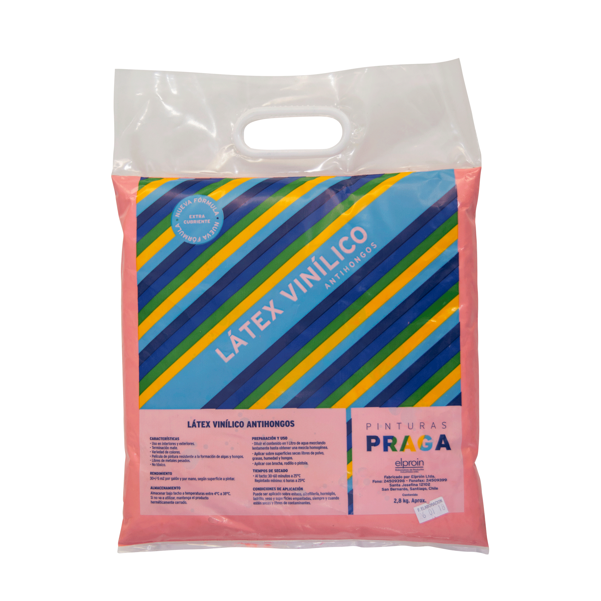 Pintura en Bolsa Praga 2.8KG Pintura En Bolsa Rosado Praga