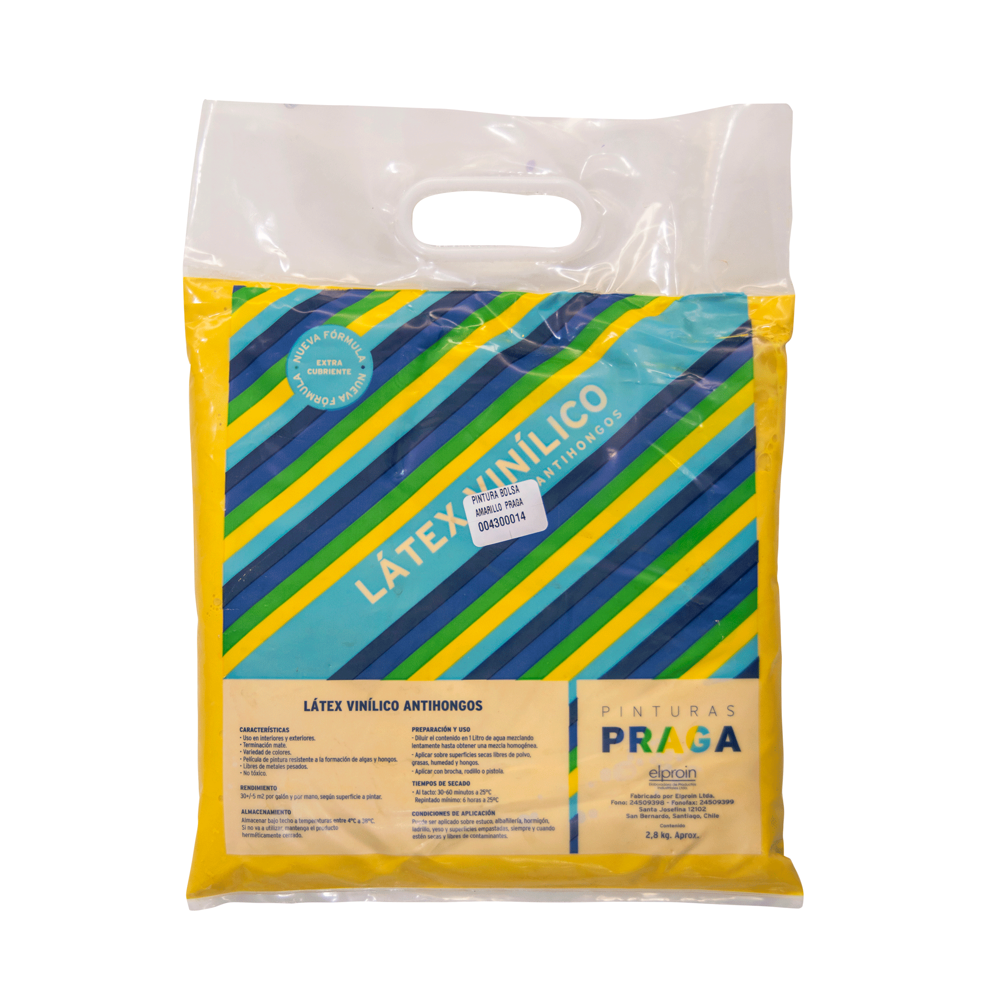 Pintura en Bolsa Praga 2.8KG Pintura En Bolsa Amarillo Praga