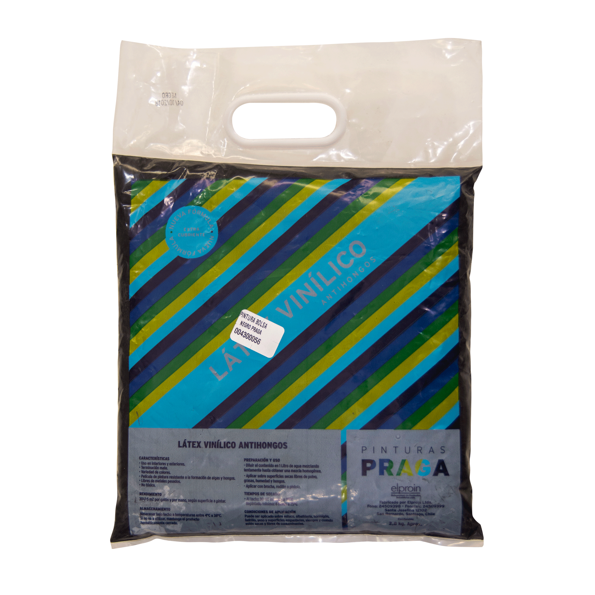 Pintura en Bolsa Praga 2.8KG Pintura En Bolsa Negro Praga