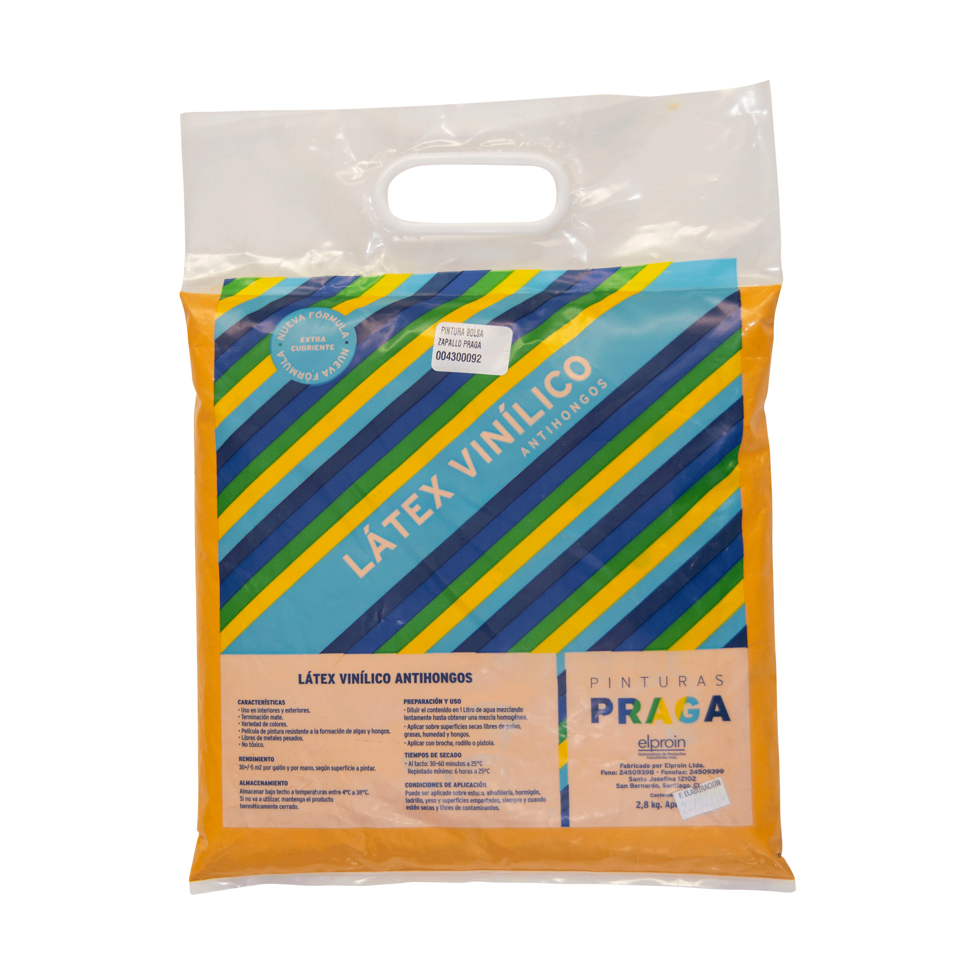 Pintura en Bolsa Praga 2.8KG Pintura En Bolsa Zapallo Praga