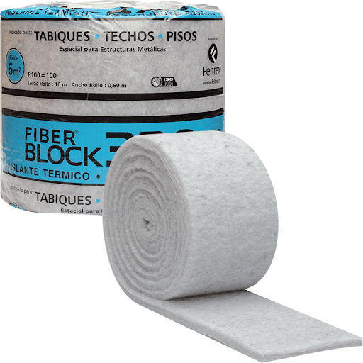 Aislante Fiber Block 55Mm 0.60X10Mts Gris-Feltrex Aislante Fiber Block 55Mm 0.60X10 Metros Gris Feltrex