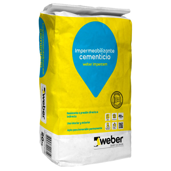 Mortero Impermeabilizante Cementicio Preparado 20Kg Weber