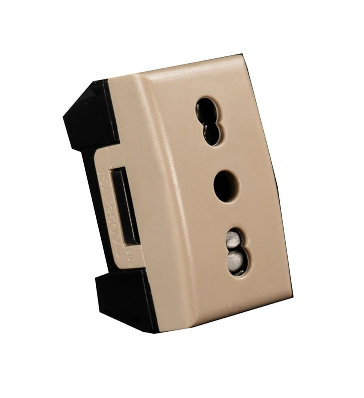 Modulo Enchufe 2P+T 10-16A Beige Grand Mec