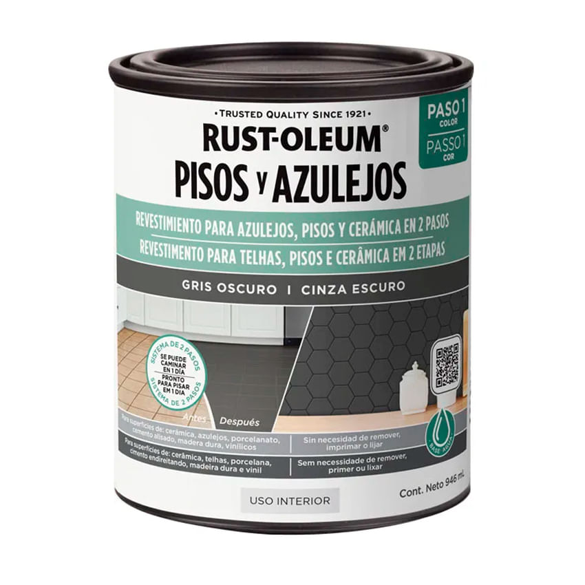 Pintura Para Piso Base 946Ml Rust Oleum Pintura Para Piso Base Gris Oscuro 946 Ml Rust Oleum
