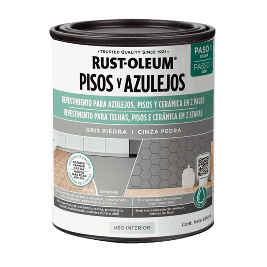 Pintura Para Piso Base 946Ml Rust Oleum Pintura Para Piso Base Gris Piedra 946 Ml Rust Oleum