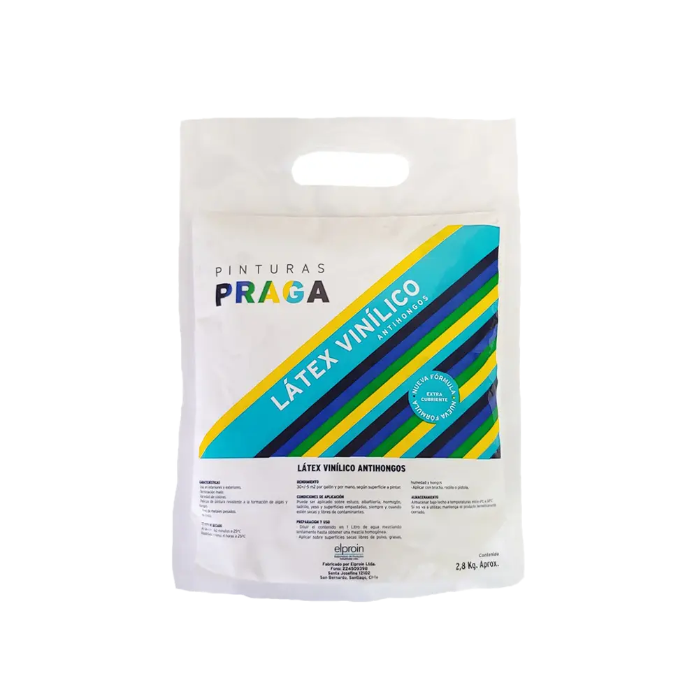 Pintura en Bolsa Praga 2.8KG Látex Vinílico Bolsa Praga