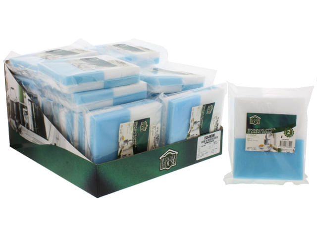 Esponja Azul Y Blanco 2 Unidades Wonder House