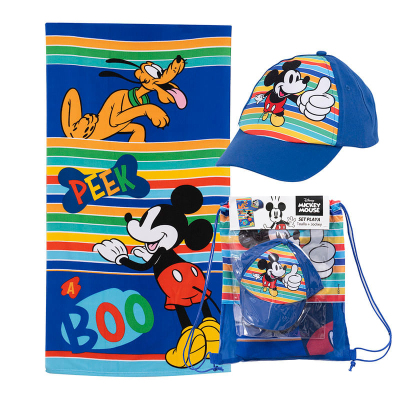 Toalla De Playa 70X140Cm + Jockey Mickey Boo Mashini