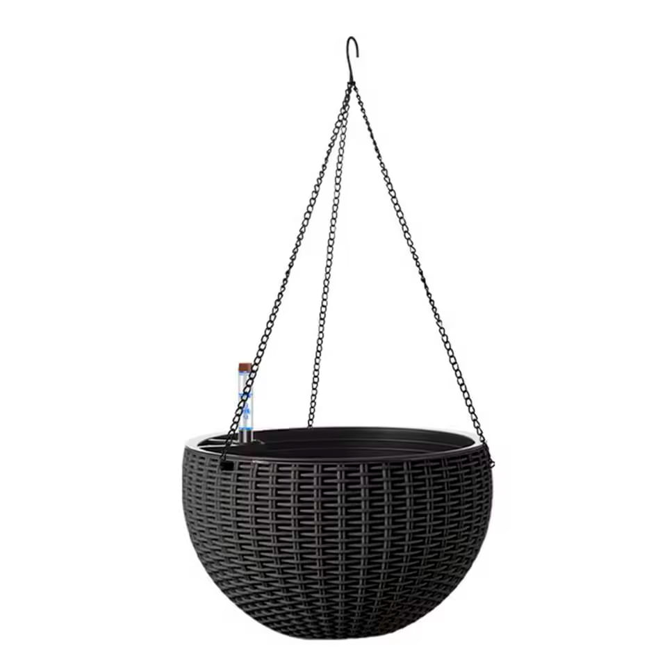 Macetero 28X16X18Cm Colgante Negro Casa Viva