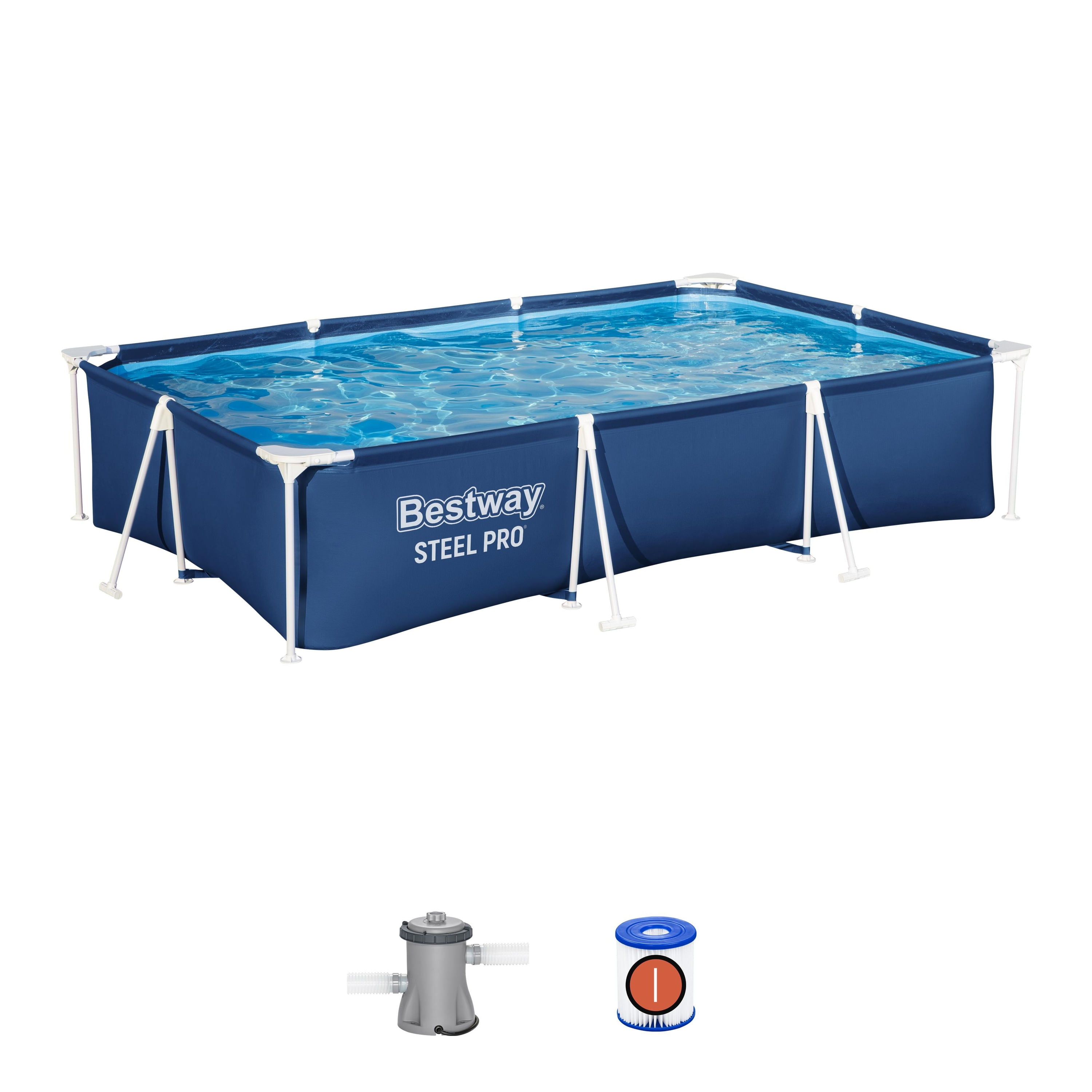 Piscina Estructural Rectangular 300X201X66Cm Con Bomba Bestway