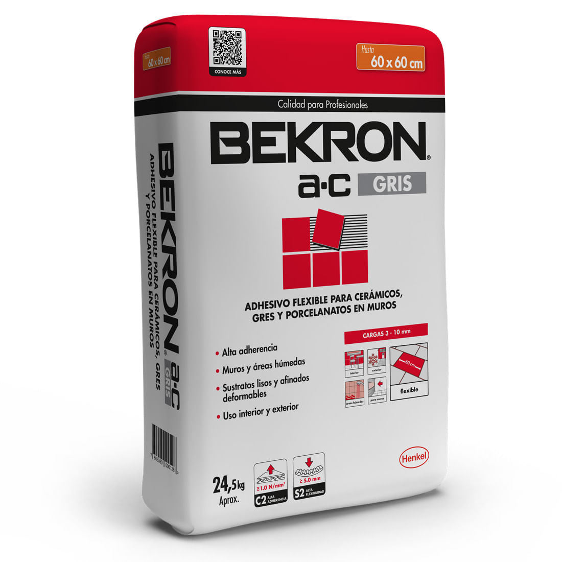 Pegamento Para Ceramica Ac Polvo Gris 24.5Kg Bekron