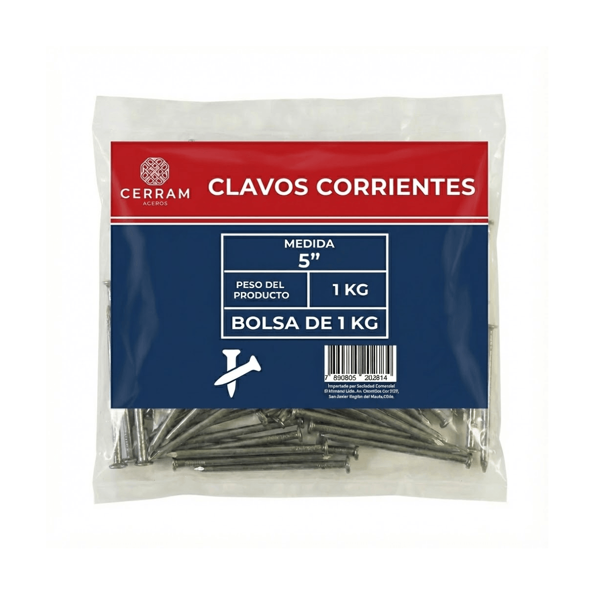 Clavos Corrientes 1 Kilo Cerram Clavos Corrientes 5 X Kilo Cerram