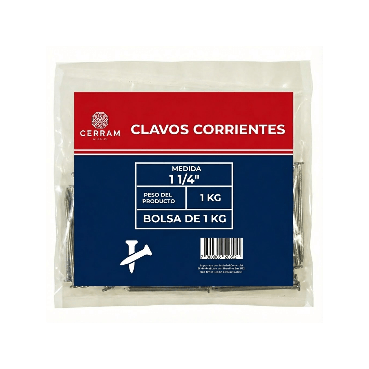 Clavos Corrientes 1 Kilo Cerram Clavos Corrientes 1 1/4 X Kilo Cerram