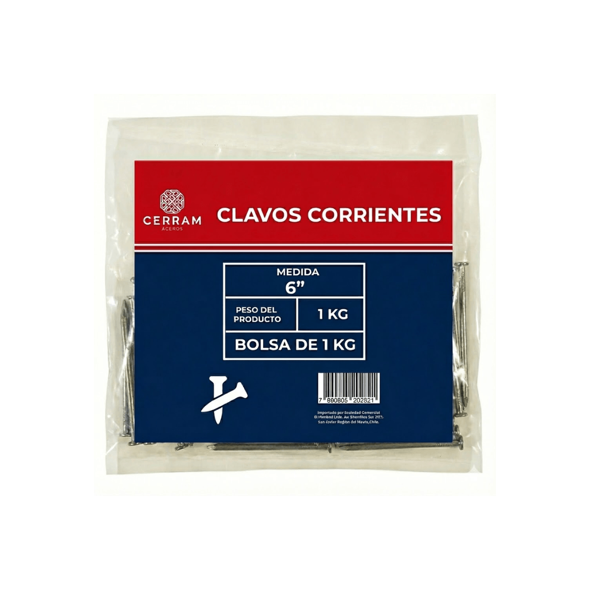 Clavos Corrientes 1 Kilo Cerram Clavos Corrientes 6 X Kilo Cerram
