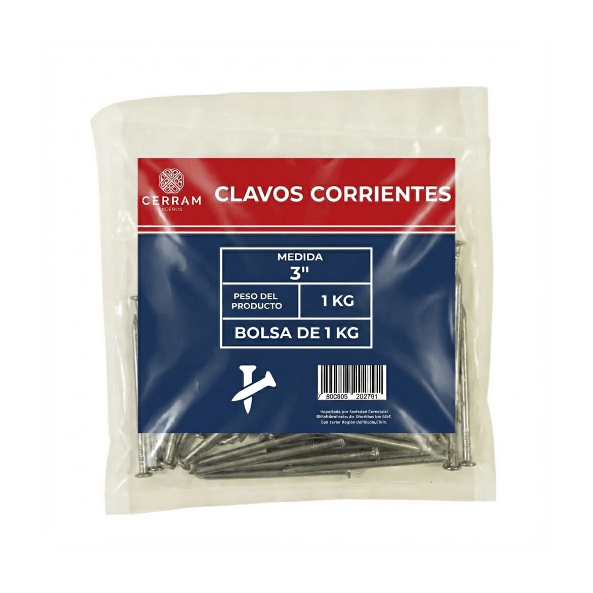 Clavos Corrientes 1 Kilo Cerram Clavos Corrientes 3 X Kilo Cerram
