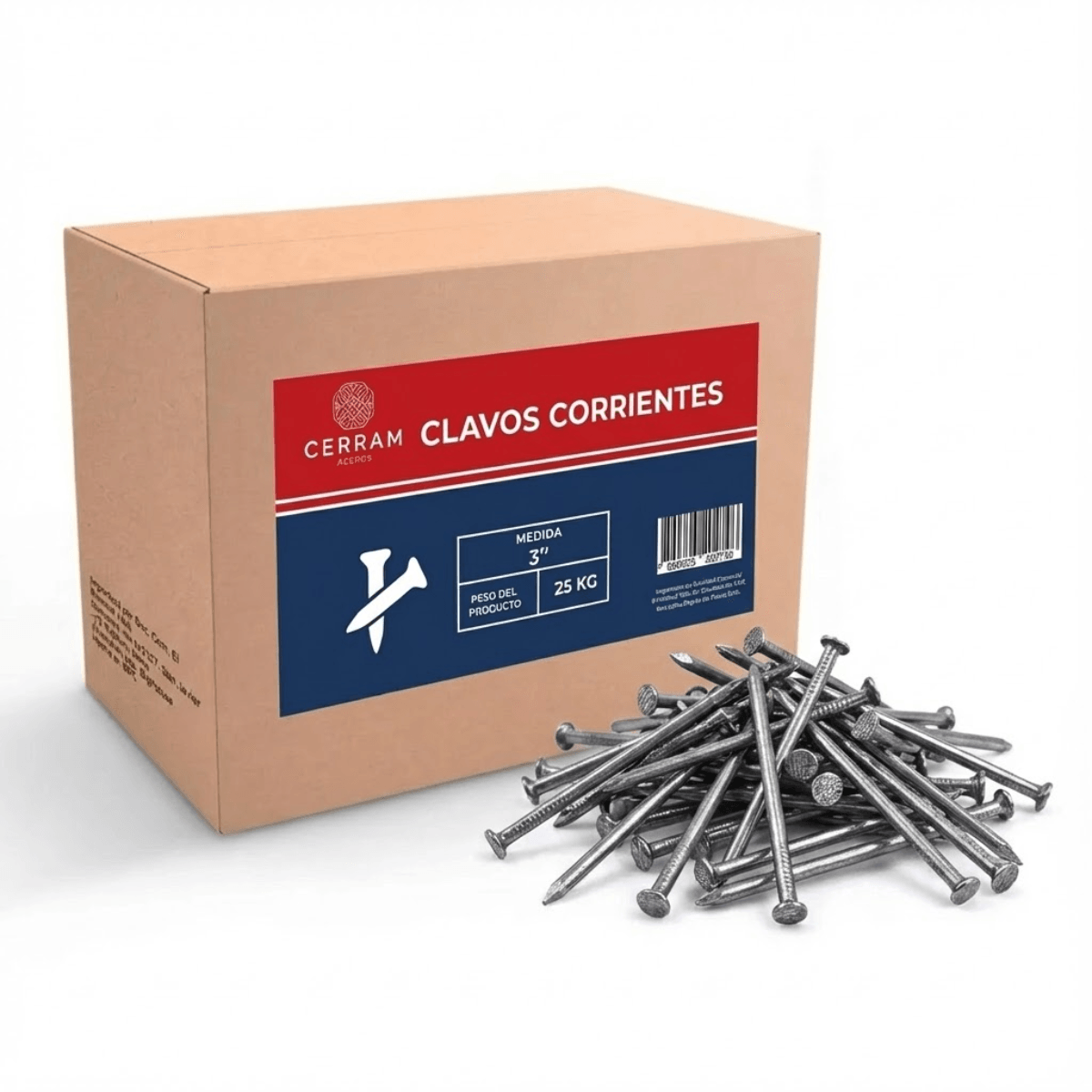 Clavos Corrientes Caja 25 Kilos Cerram Clavos Corrientes 3 X Caja 25 Kg Cerram