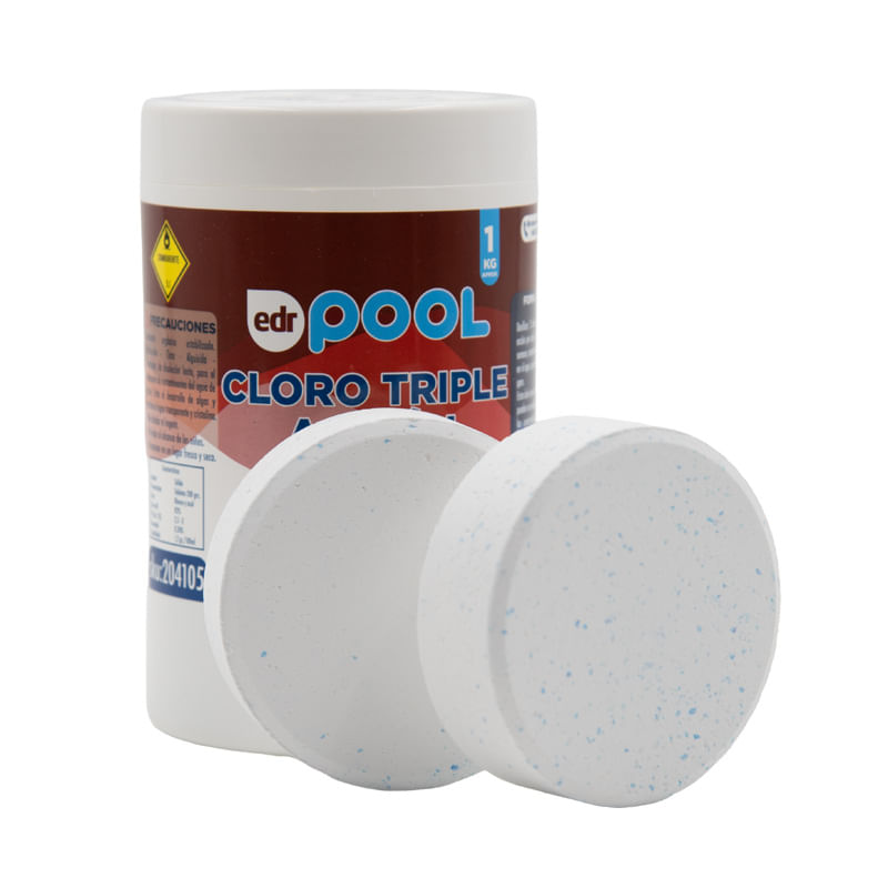 Cloro Para Piscina Tableta Triple Accion 1Kg Edr Pool