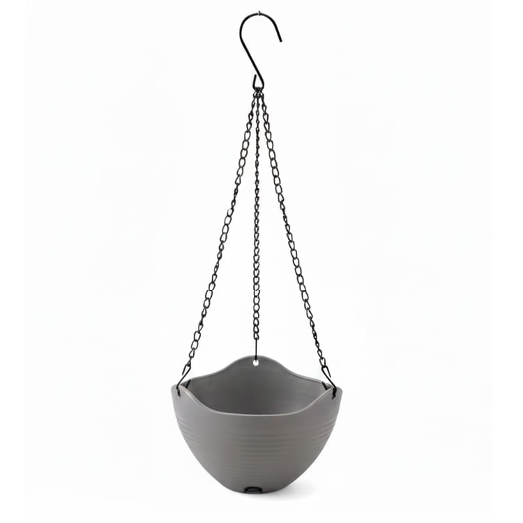 Macetero Colgante 21X13Cm Gris Oscuro Casa Viva