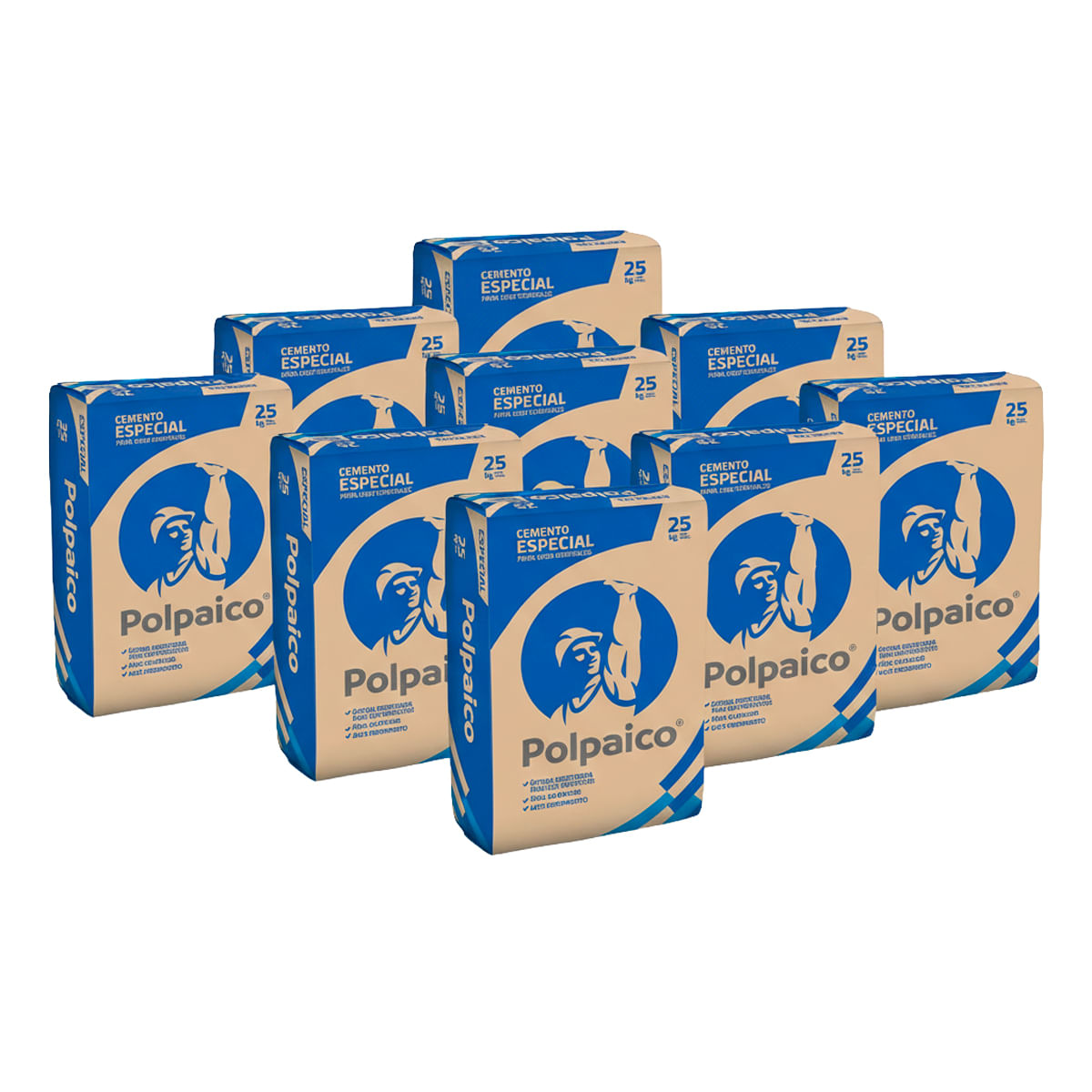 Cemento Polpaico 25 Kilos Cemento 25Kg Polpaico (Pack 10 Sacos)