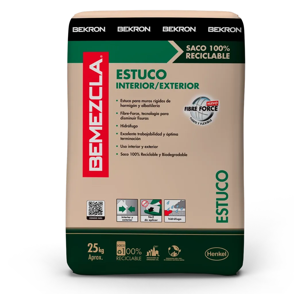 Mortero Estuco Exterior Saco 25Kg Bemezcla