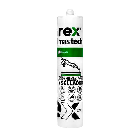 Adhesivo Sellador Blanco 290Ml Mas Tech Rex