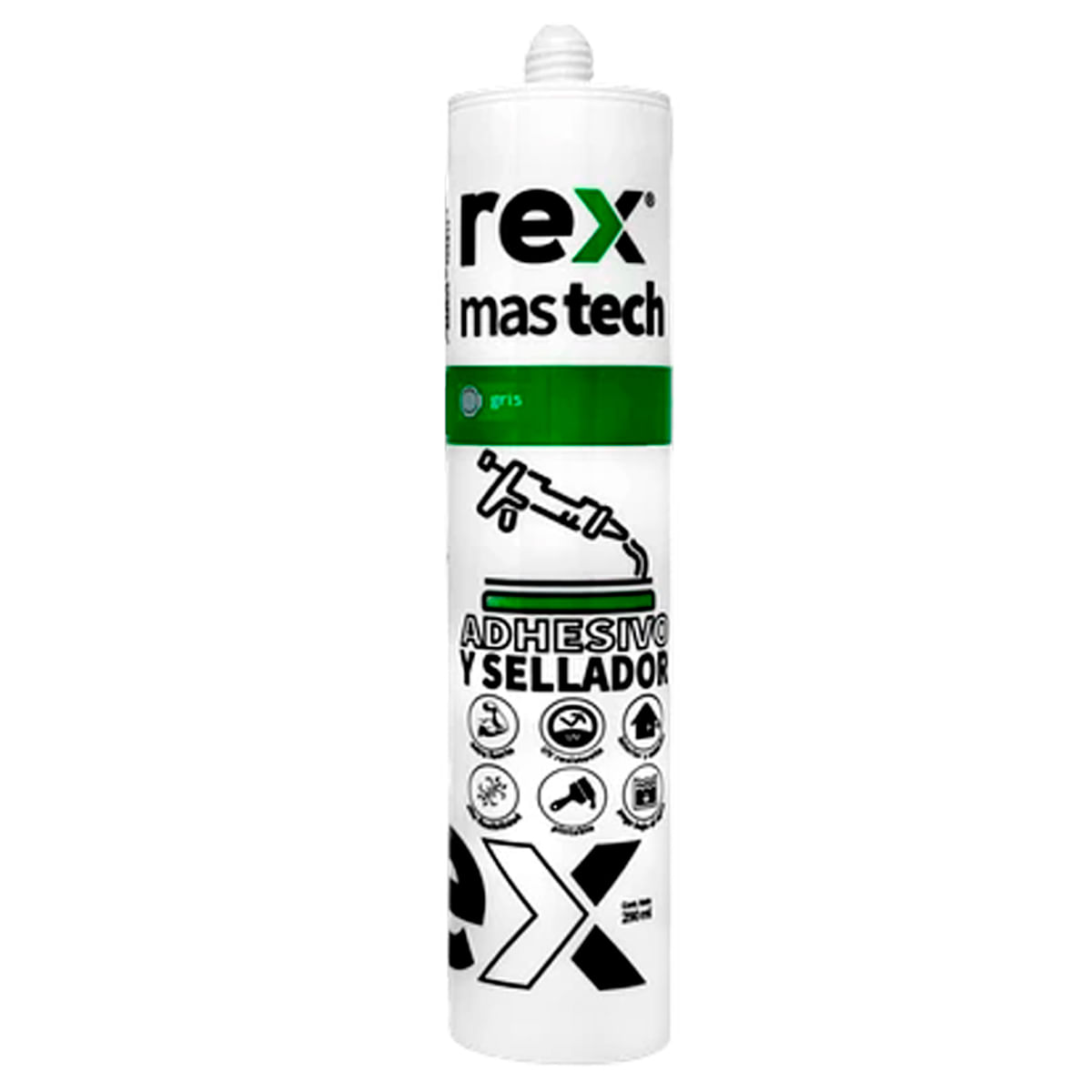Adhesivo Sellador Gris 290Ml Mas Tech Rex