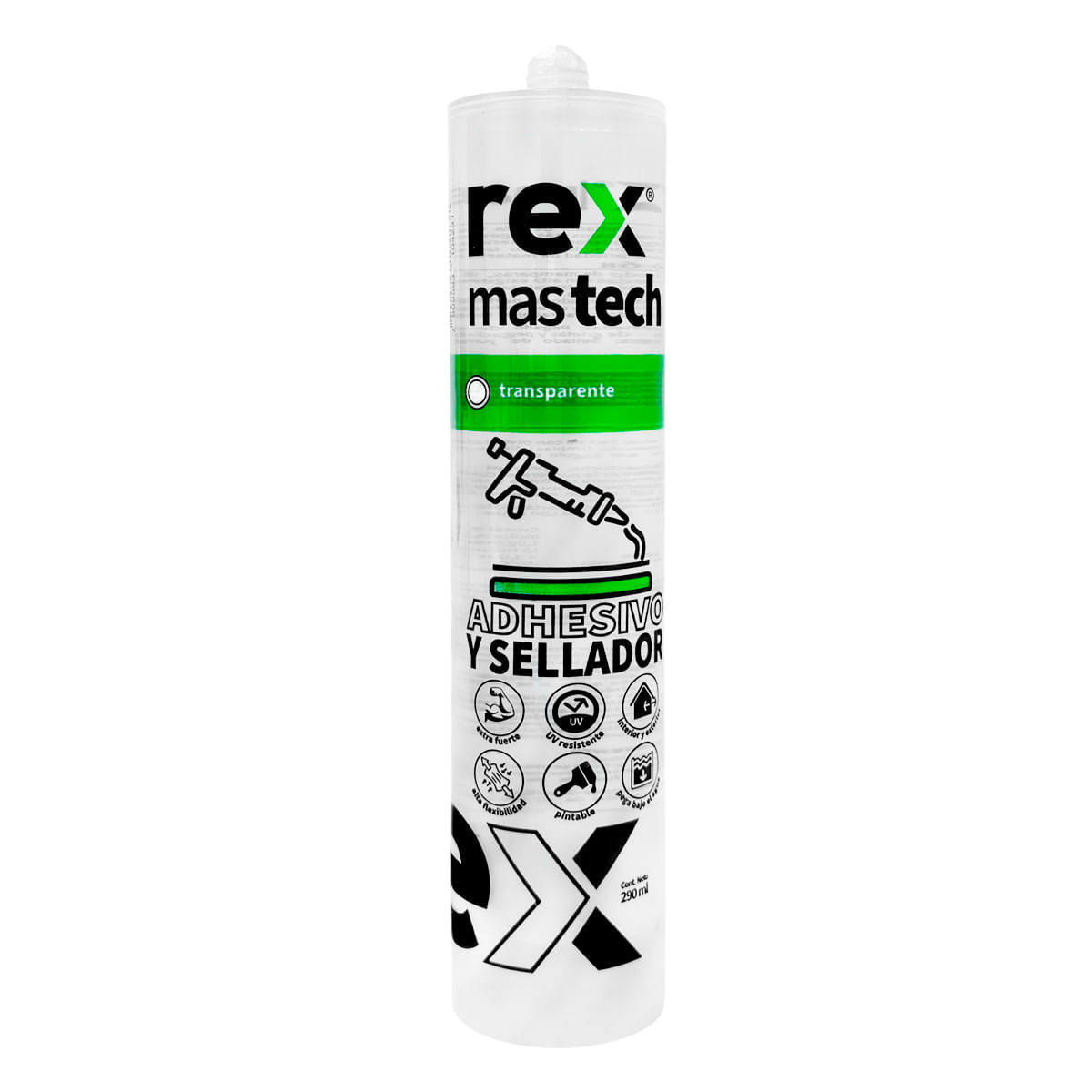 Adhesivo Sellador Transparente 290Ml Mas Tech Rex