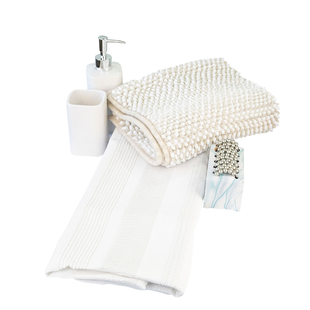 Set De Baño 17 Piezas Sofia Beige Doral
