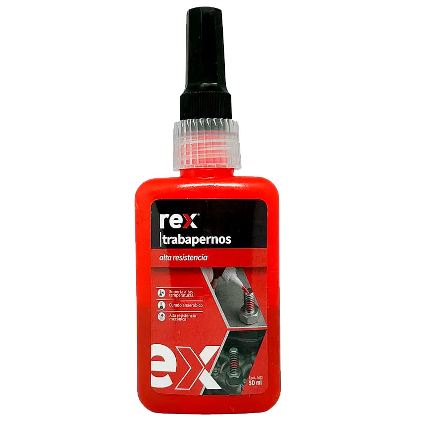 Traba Perno Alta Resistencia Rojo 50Ml Rex