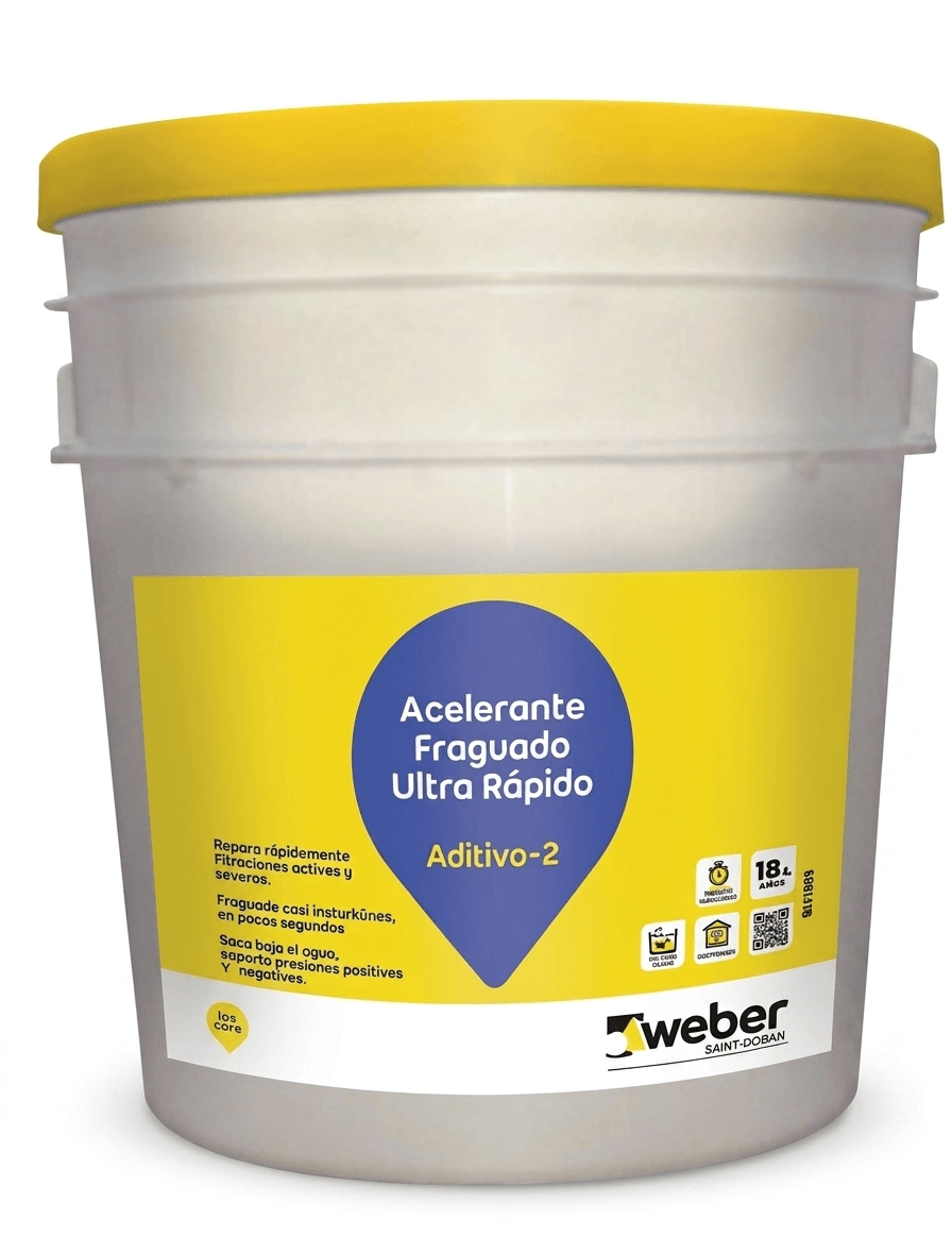 Acelerante De Fraguado Ultra Rapido Aditivo-2 Tineta 18 Litros Weber