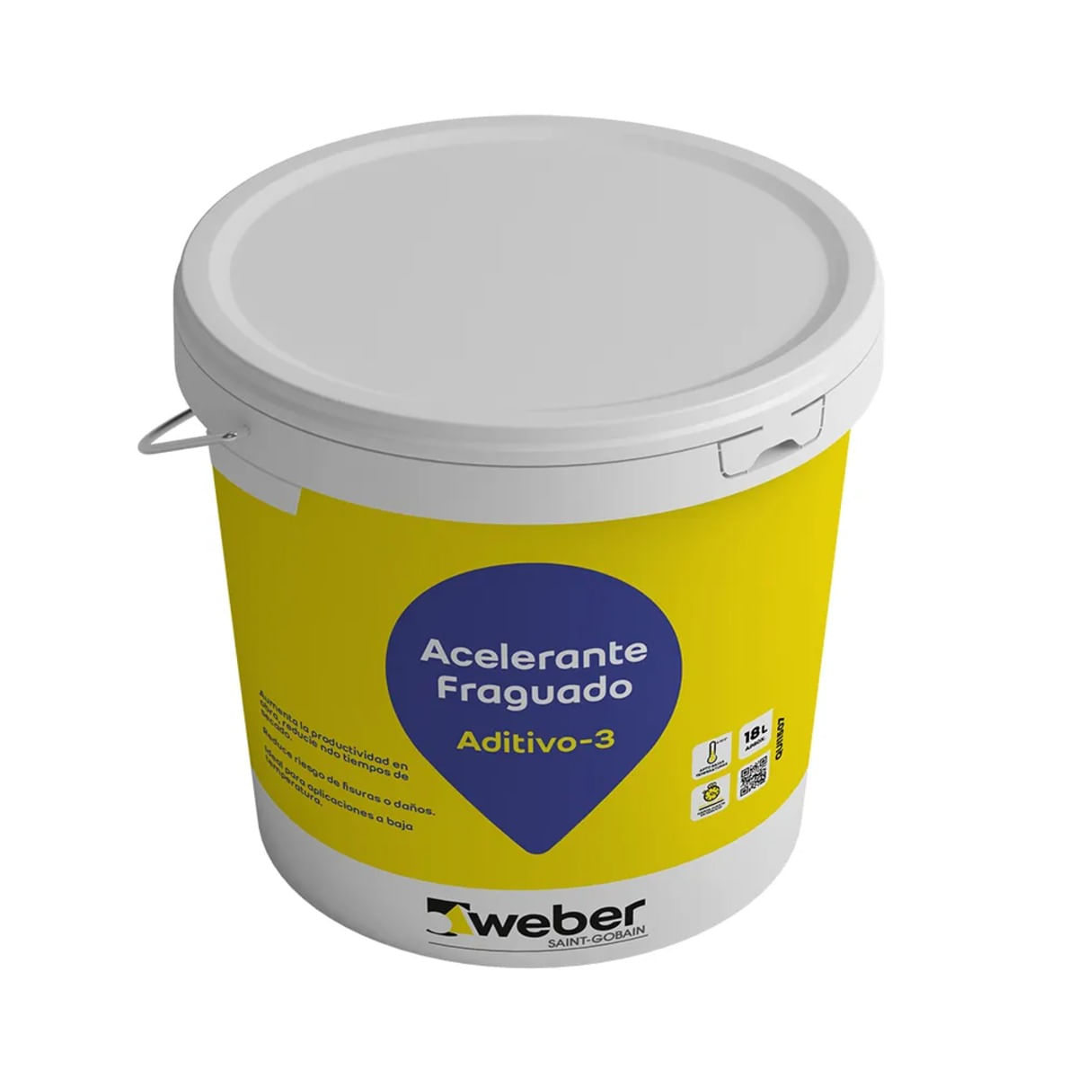 Acelerante De Fraguado Controlado Aditivo-3 Tineta 18 Litros Weber