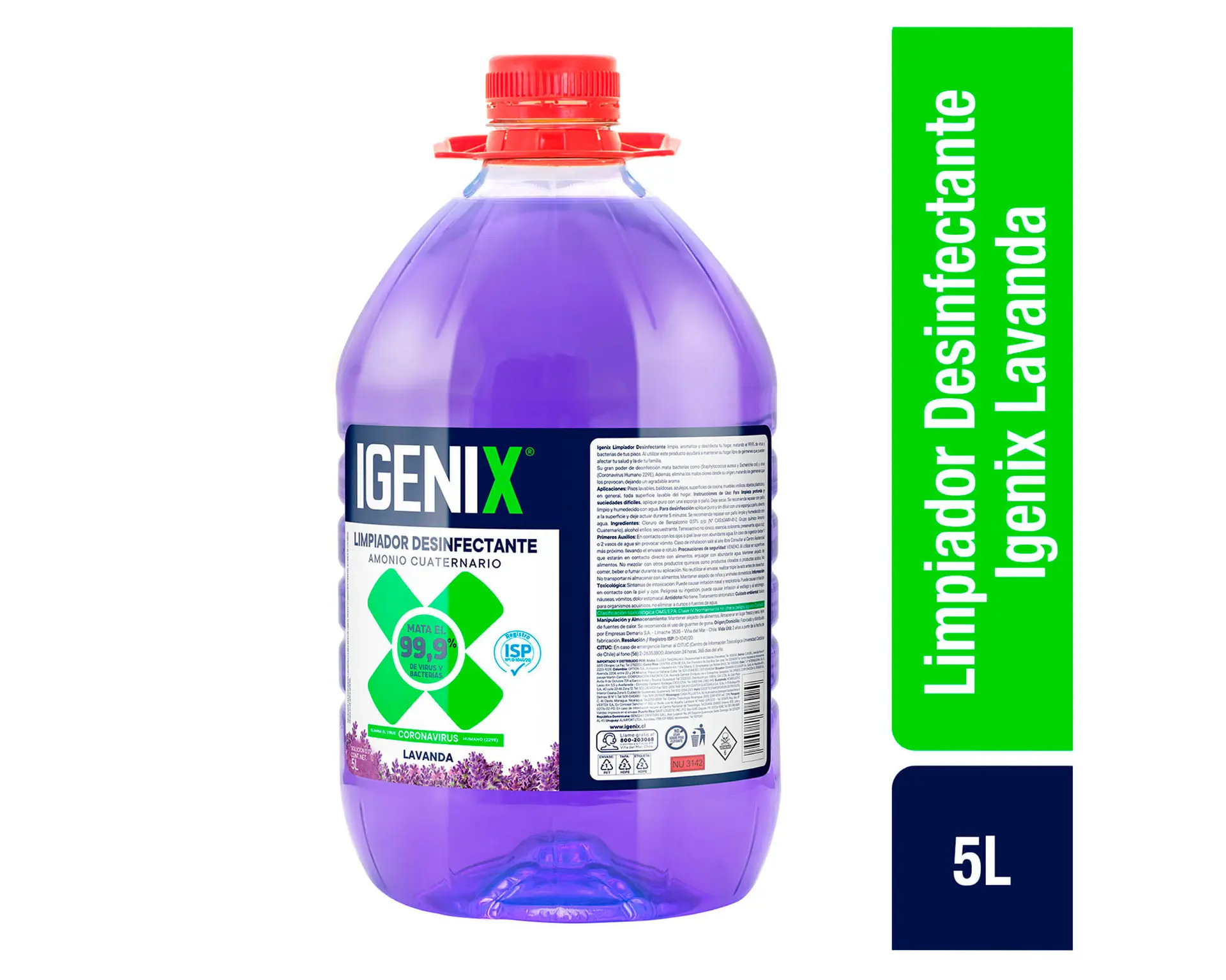 Limpiador De Piso Desinfectante 5 Litros Lavanda Igenix