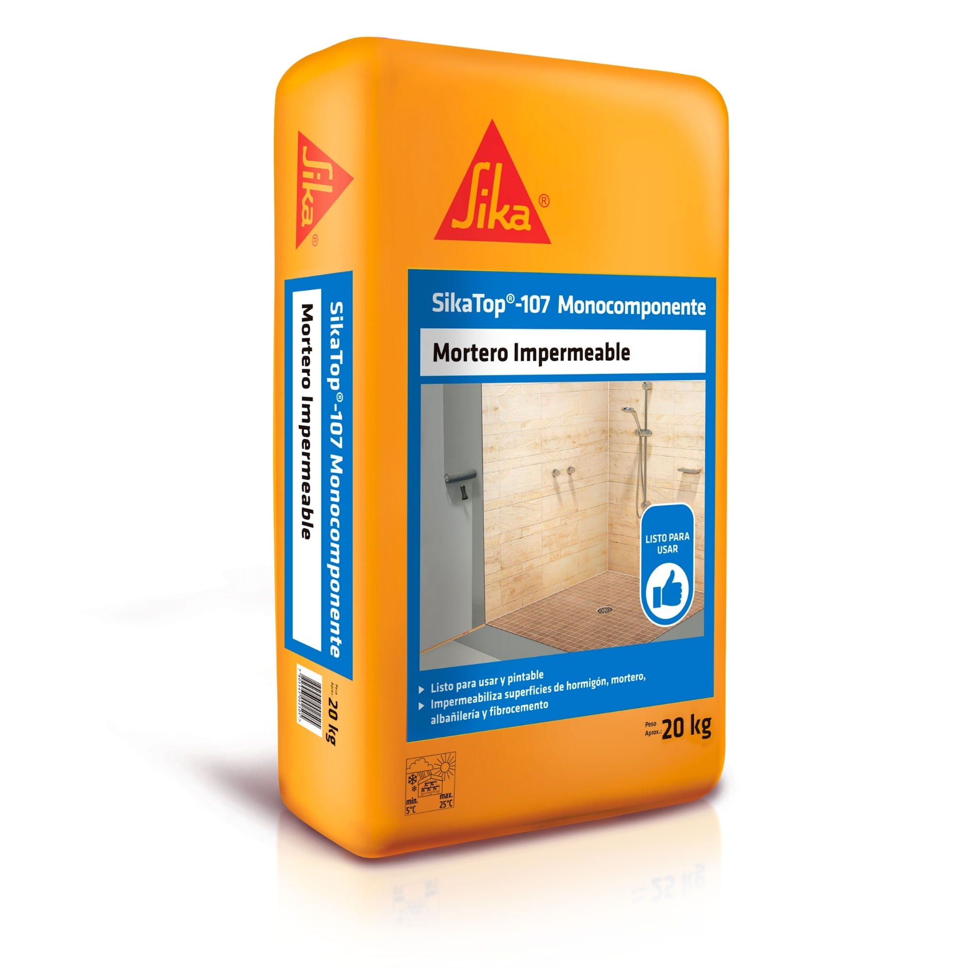 Mortero Impermeable Saco 20Kg Sika Top-107 Monocomponente Mortero Impermeablesaco 20 Kg Sika Top-107 Monocomponente