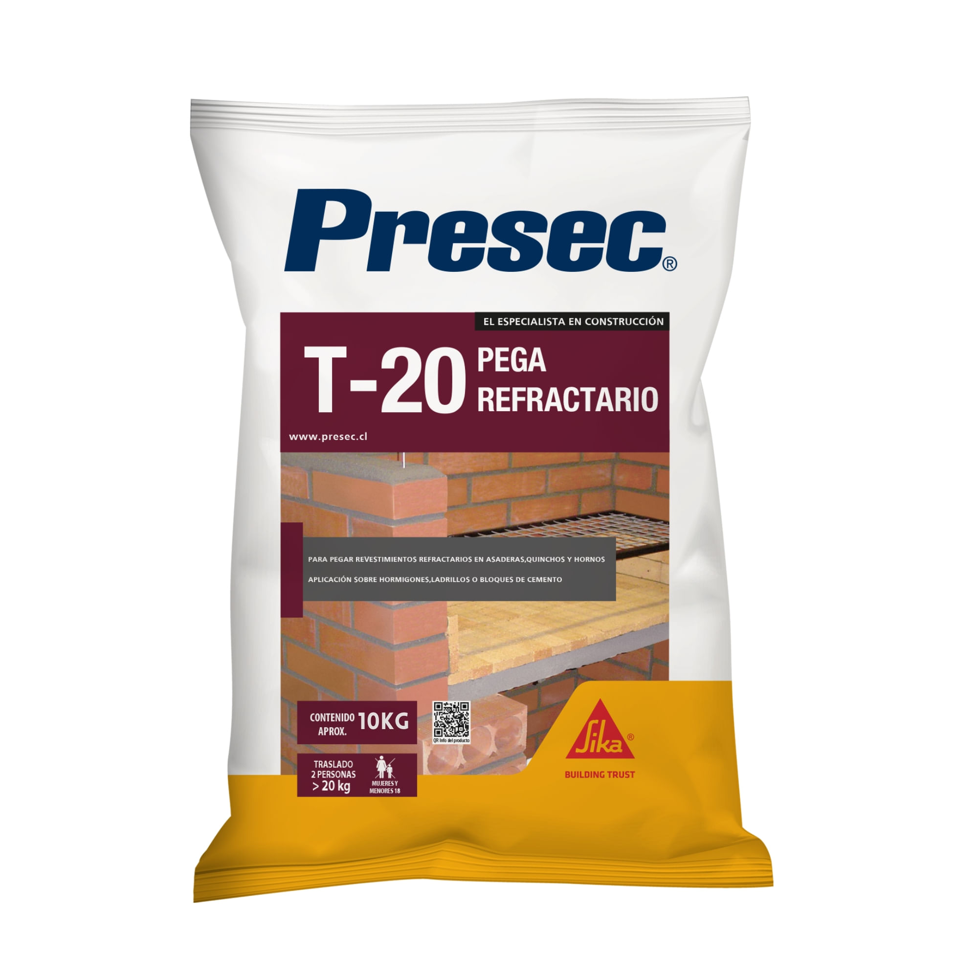 Mortero Refractario 10 Kg T20 Presec