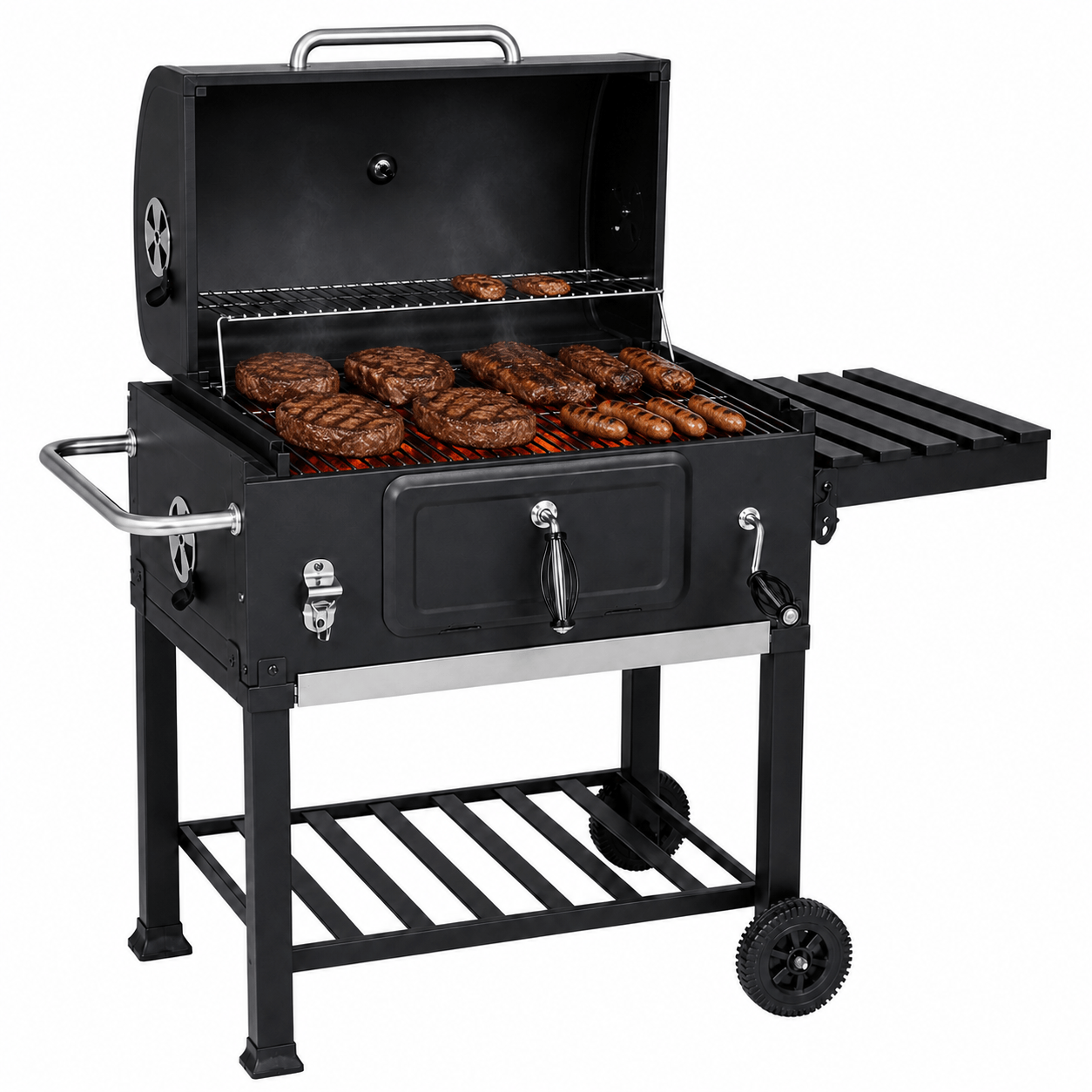 Parrilla A Carbon Con Ruedas Chaiten 101X65X102Cm Hoku