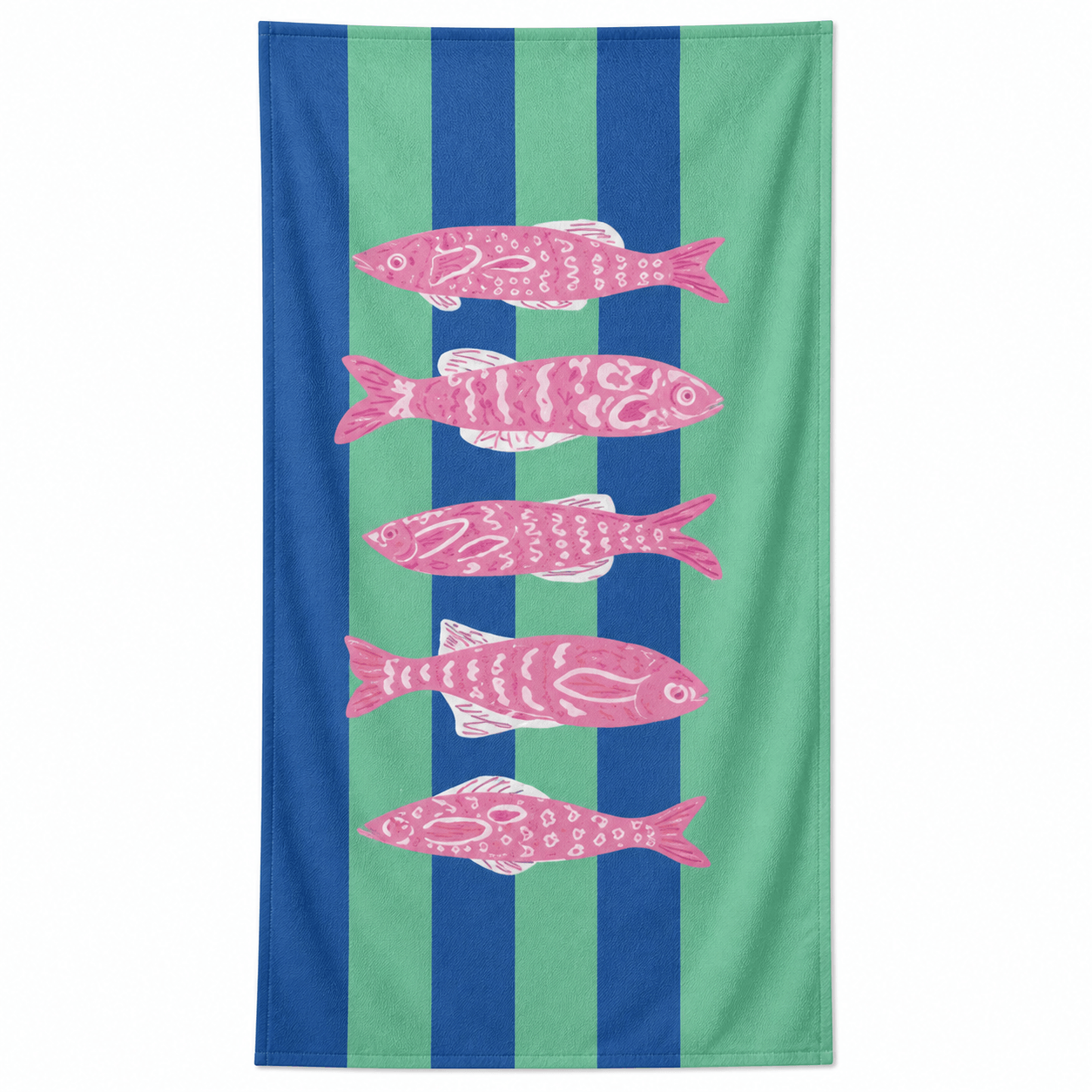 Toalla 70X150Cm Algodon Velour Estampado Peces Mashini